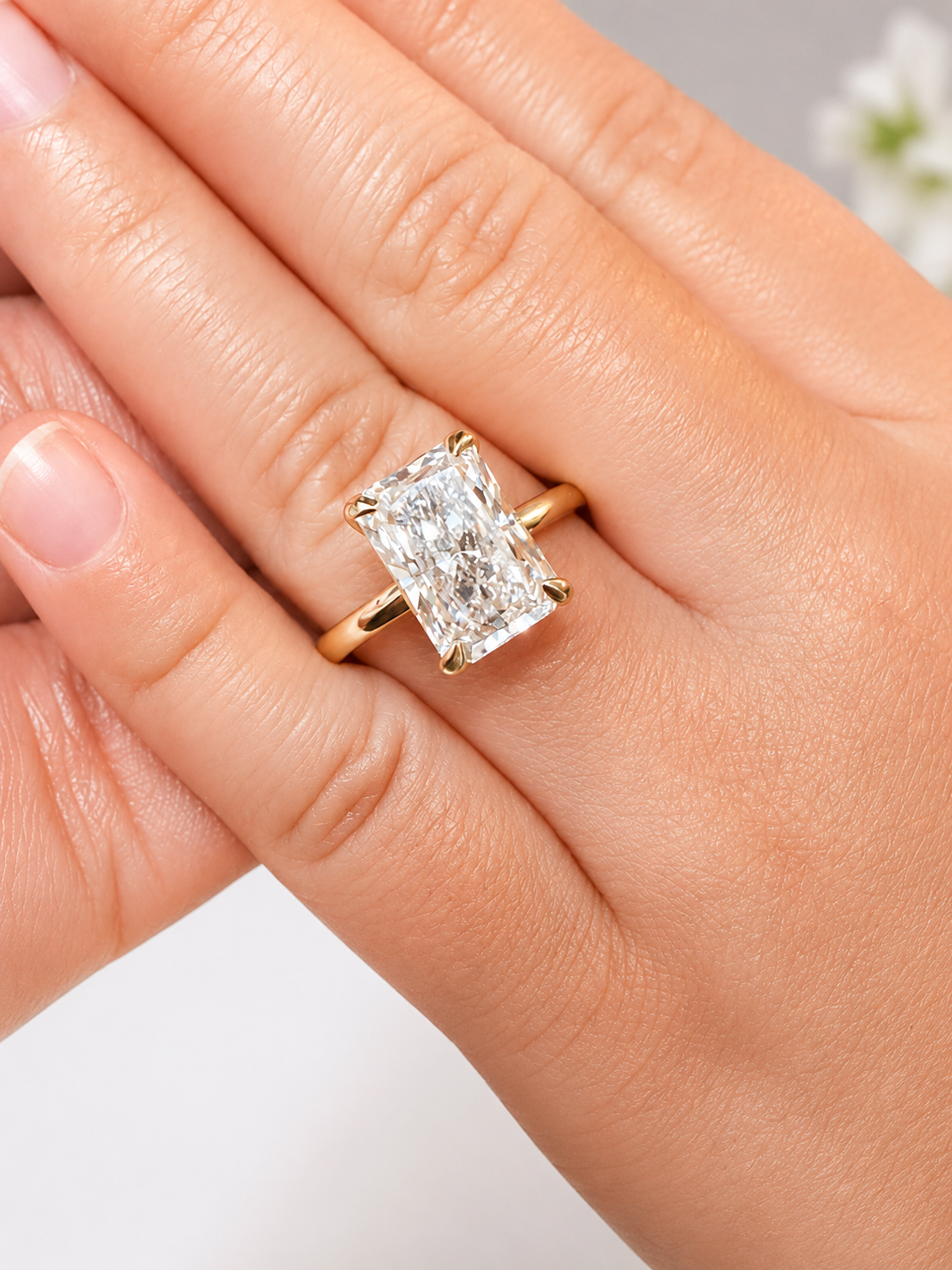 IGI Certified Lab Grown Radiant Cut Solitaire Engagement Ring