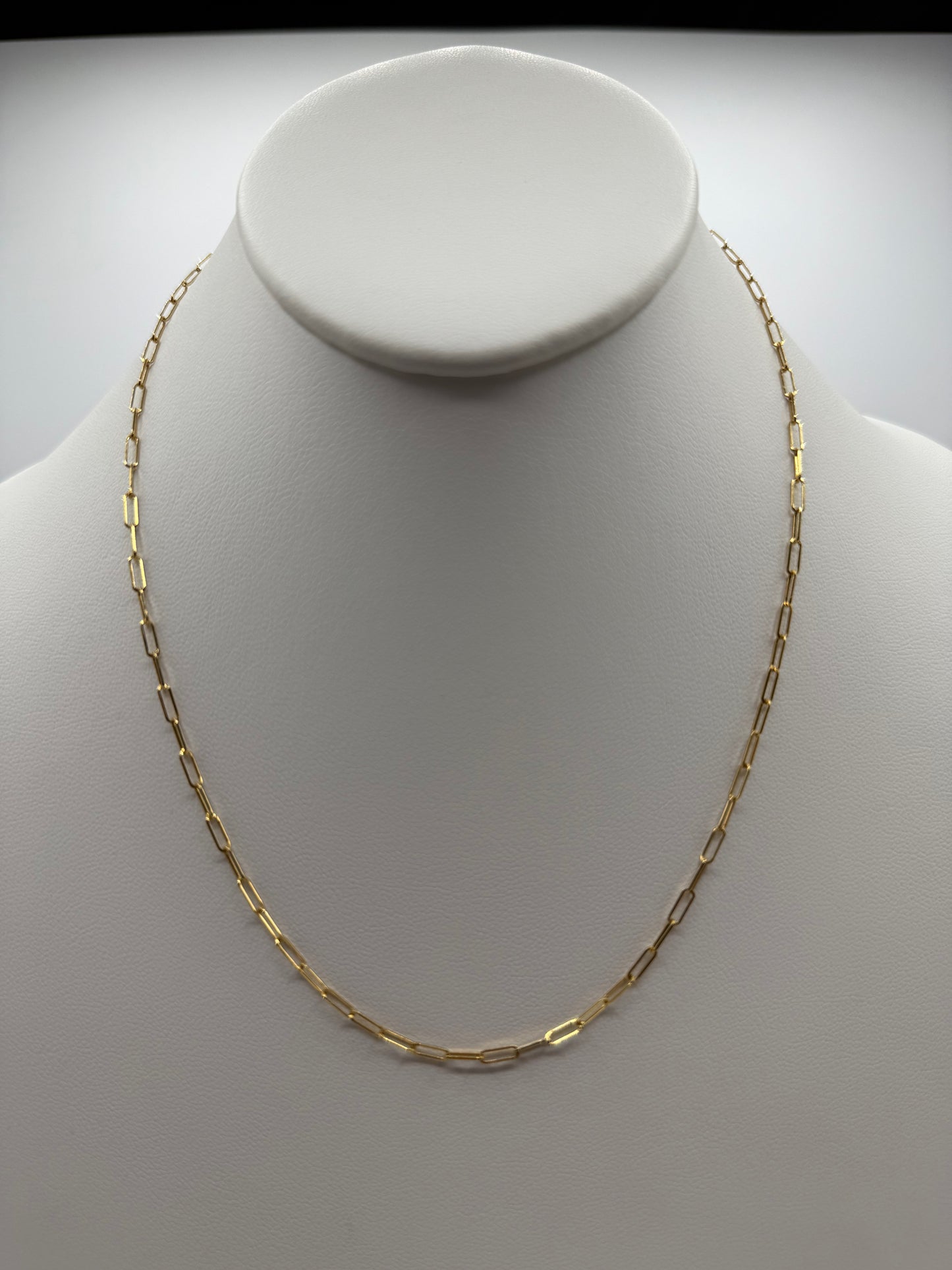 Yellow Gold PaperClip Chain 18”