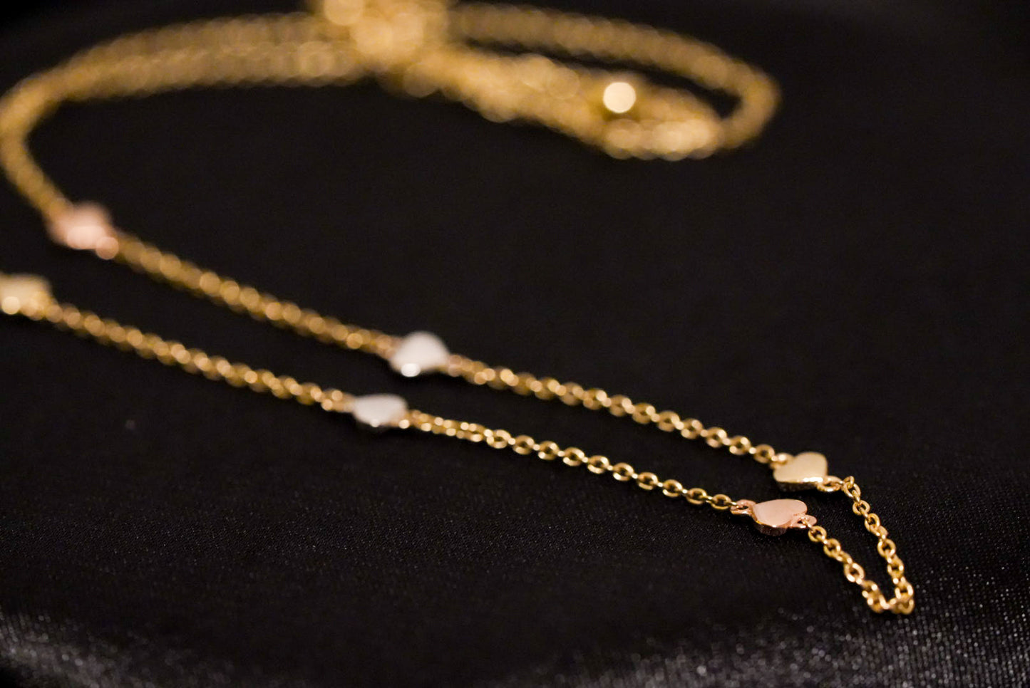 Tricolor Heart Necklace 14k